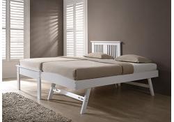 3ft single pure white guest bed frame with trundle bed underneath 3